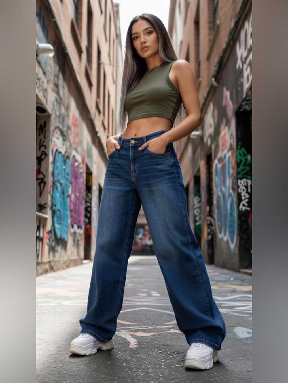 Kut from the Kloth Dark Blue High-Rise Wide-Leg Denim Jeans Size 10